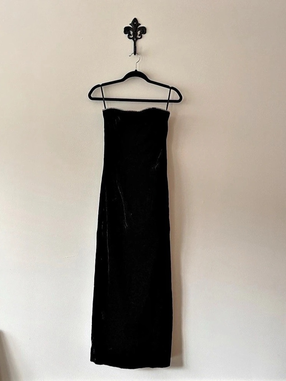 Jessica McClintock for Gunne Sax strapless velvet dress Strapless Black Maxi